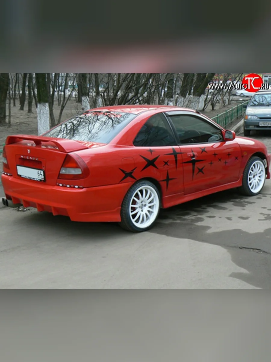 Пороги накладки M-VRS (купе/хэчтбек 3 двери) (купе/хэчтбек 3 двери) Mitsubishi Mirage CJ,CK,CL,CM хэтчбэк 3 дв. (1995-2001) (Неокрашенные)  в Самаре Самарской области