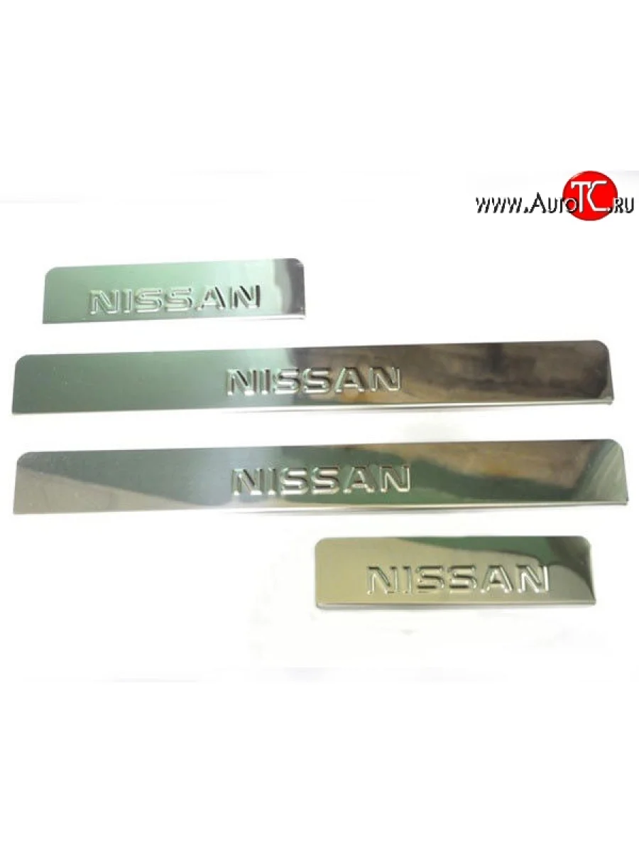 Накладки на порожки автомобиля M-VRS (нанесение надписи методом штамповки) Nissan Almera Classic B10 седан (2006-2013)  в Самаре Самарской области