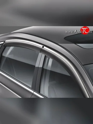 Комплект дефлекторов окон SkyLine (хром молдинг) Nissan Teana 3 L33 дорестайлинг (2014-2020)