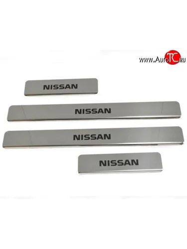 Накладки на порожки автомобиля (N17) M-VRS (нанесение надписи методом окраски) Nissan Almera 3 G15 седан (2012-2019)