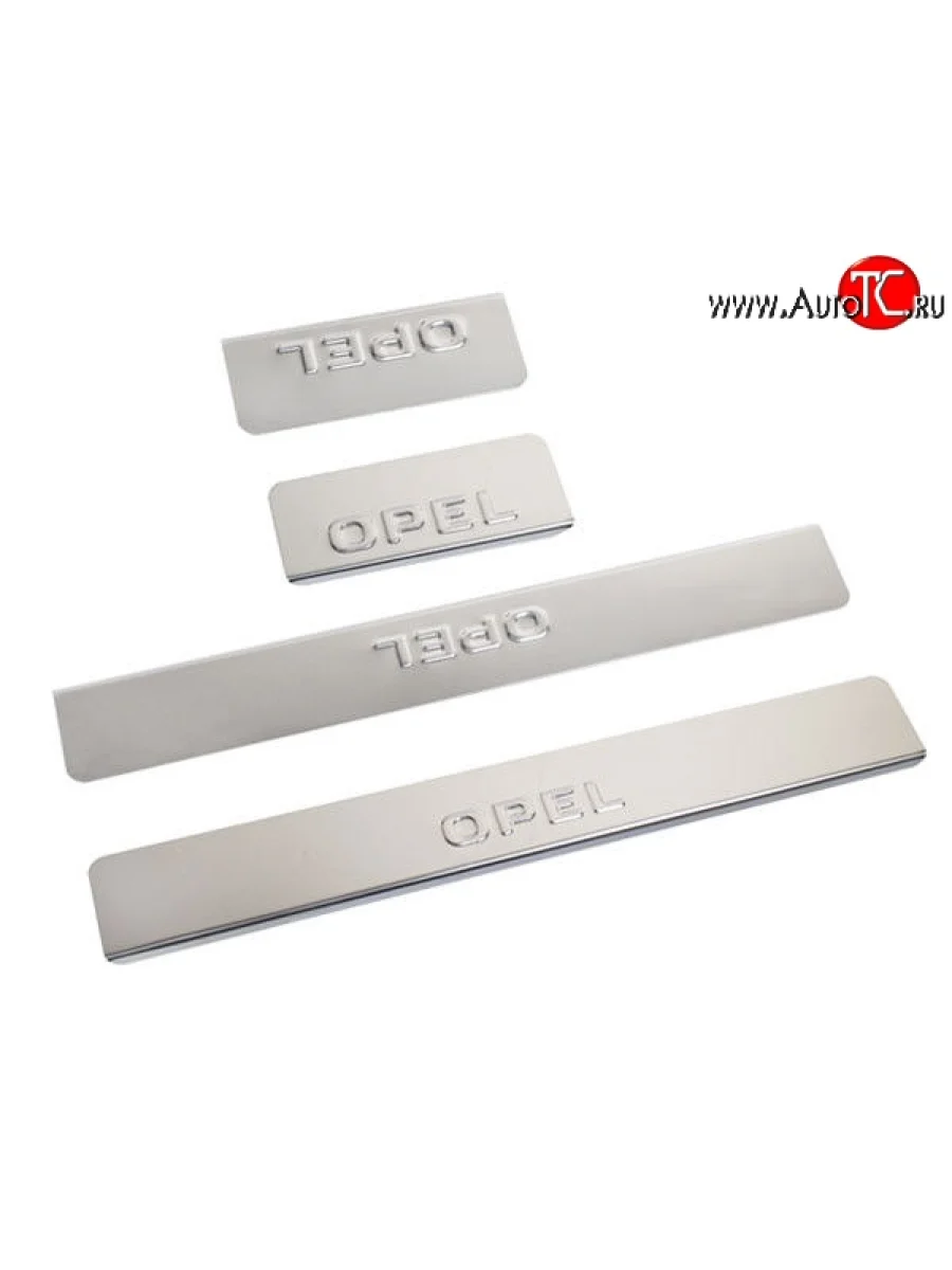 Накладки на порожки автомобиля M-VRS (нанесение надписи методом штамповки) Opel Astra J хэтчбек 5 дв. дорестайлинг (2009-2012)  в Керчи Республика Крым