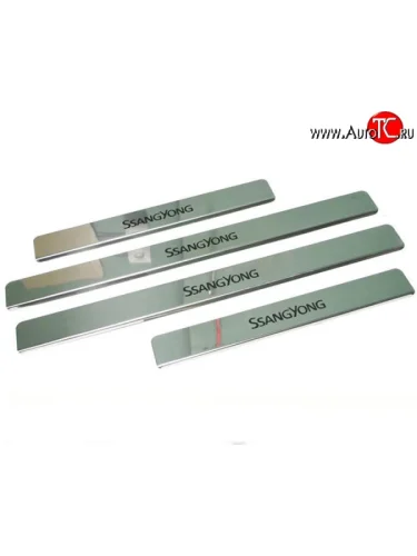 Накладки на порожки автомобиля M-VRS (нанесение надписи методом окраски) SSANGYONG Rexton Y250 (2006-2012)