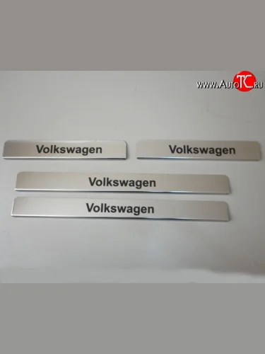 Накладки на порожки автомобиля M-VRS (нанесение надписи методом окраски) Volkswagen Jetta A6 седан дорестайлинг (2011-2015)