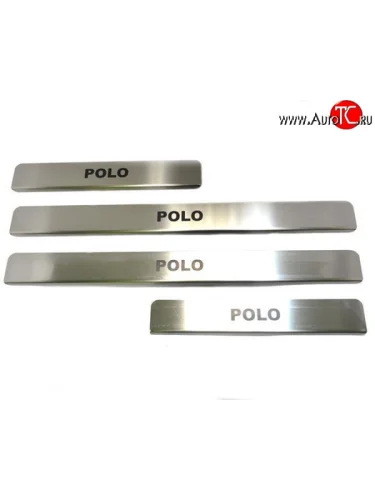 Накладки на порожки автомобиля M-VRS (нанесение надписи методом окраски) Volkswagen Polo Mk5 6R,6C,61 хэтчбек 5 дв. дорестайлинг (2009-2015)