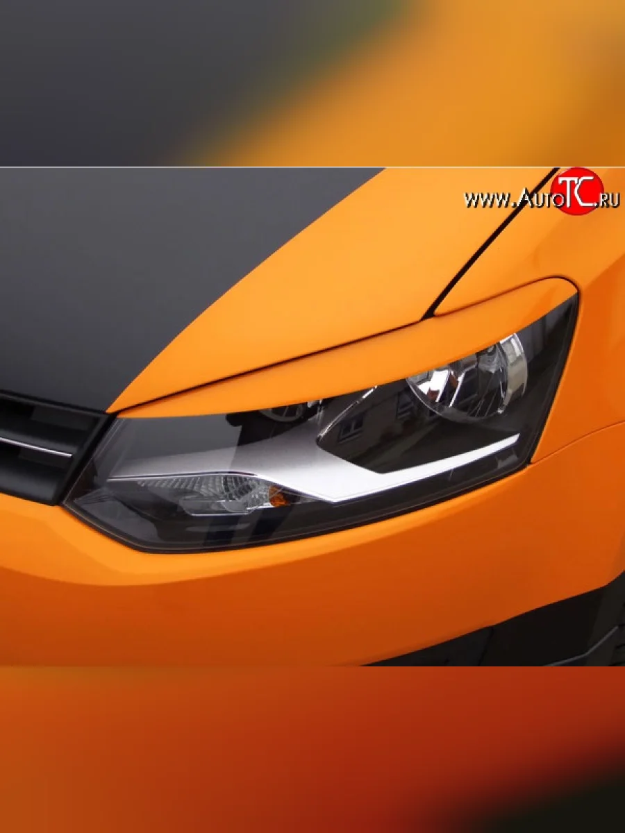 Реснички JeDesign на фары Volkswagen Polo Mk5 6R,6C,61 хэтчбек 5 дв. дорестайлинг (2009-2015) (Неокрашенные)  в Самаре Самарской области