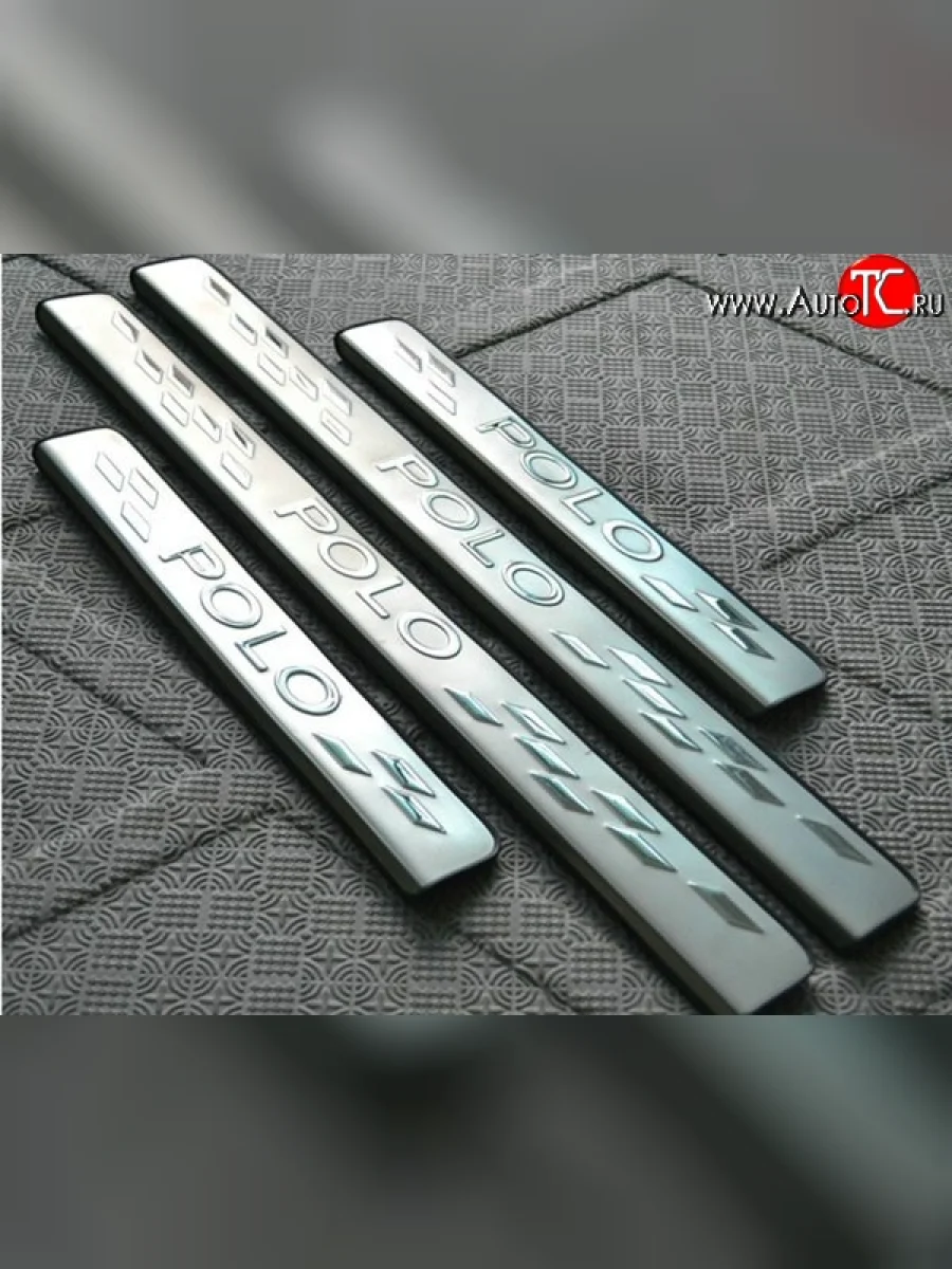 Накладки на порожки автомобиля M-VRS Volkswagen Polo Mk5 6R,6C,61 хэтчбек 5 дв. дорестайлинг (2009-2015)  в Керчи Республика Крым
