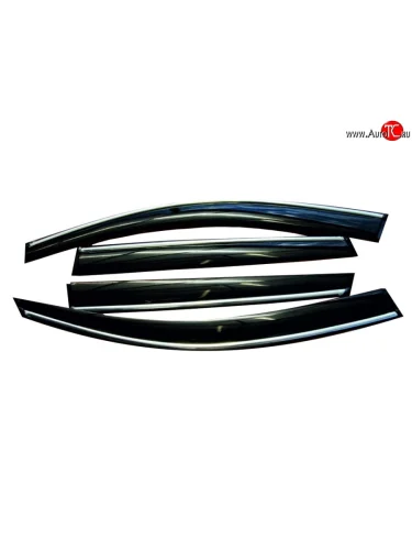 Комплект дефлекторов окон SkyLine (хром молдинг) Volvo S60 FS седан дорестайлинг (2010-2013)