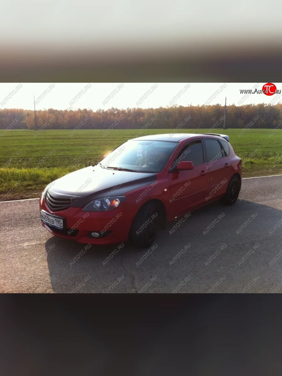 Решётка радиатора Style v1 (две полоски)  Mazda 3/Axela (2006-2009) BK (Неокрашенная)  в Перми Пермском крае