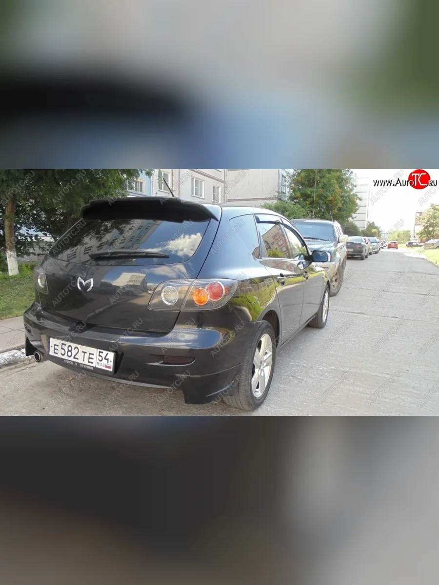 Клыки на задний бампер Style Mazda 3/Axela BK дорестайлинг, хэтчбэк (2003-2006) (Неокрашенная)  с доставкой в г. Керчь