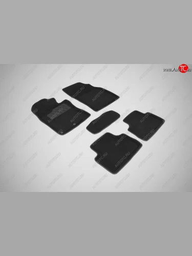 Износостойкие коврики в салон SeiNtex Premium 3D 4 шт. (ворсовые, черные) Nissan Qashqai 2 J11 рестайлинг (2017-2022)