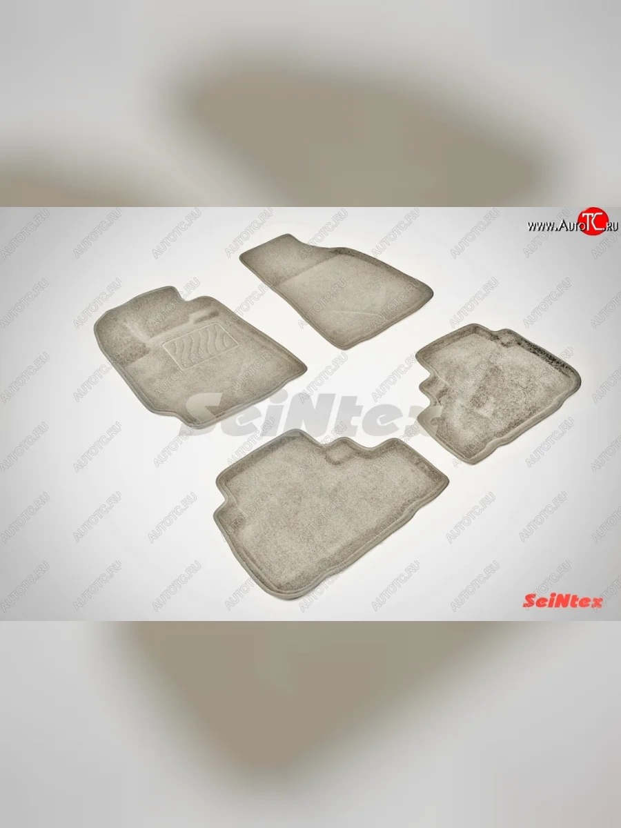 Износостойкие коврики в салон SeiNtex Premium 3D 4 шт. (ворсовые, бежевые)  Toyota Highlander (2007-2010) XU40  в Воронеже Воронежской области