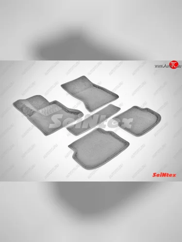 Износостойкие коврики в салон SeiNtex Premium 3D 4 шт. (ворсовые, серые) BMW 5 серия F10 седан дорестайлинг (2009-2013)