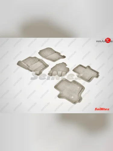 Износостойкие коврики в салон SeiNtex Premium 3D 4 шт. (ворсовые, бежевые) Land Rover Discovery 3 L319 (2004-2009)