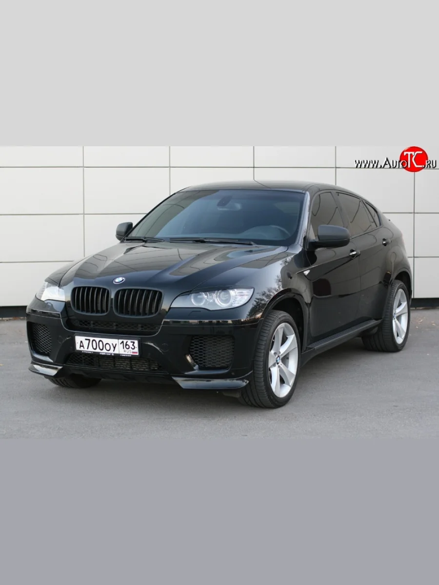 Накладки Global-Tuning на передний бампер автомобиля BMW X6 E71 рестайлинг (2012-2014) (Неокрашенная)  в Керчи Республика Крым