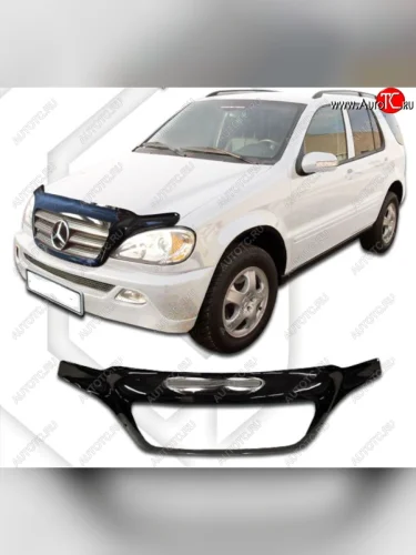 Дефлектор капота CA-Plastic (Classic черный) Mercedes-Benz ML class W163 дорестайлинг (1997-2001)