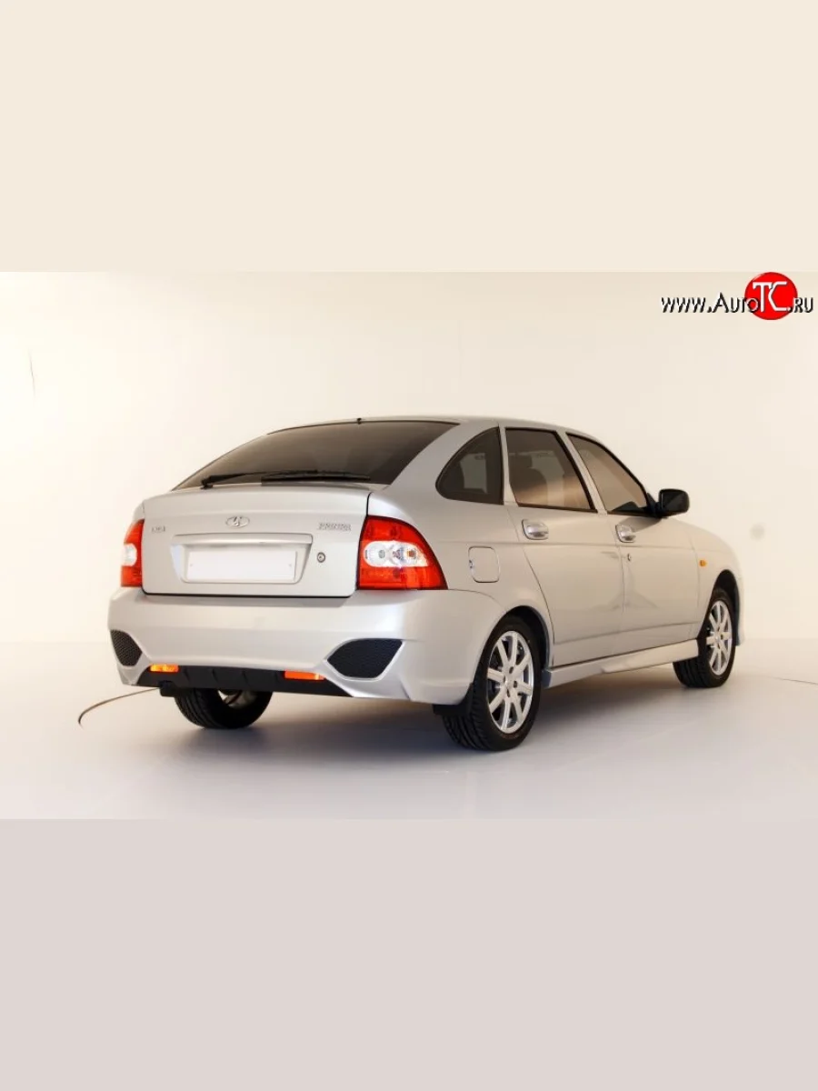 Задний бампер Мюнхен Лада ВАЗ Приора 2172 хэтчбек дорестайлинг (2008-2014) (Неокрашенный)  с доставкой в г. Керчь