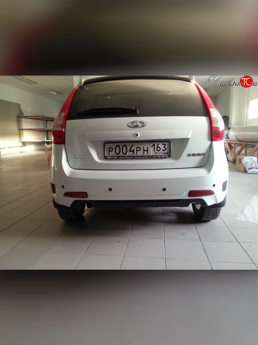 Задний бампер Messi Лада ВАЗ Калина 2192 хэтчбек (2013-2018) (Неокрашенный)  в Перми Пермском крае