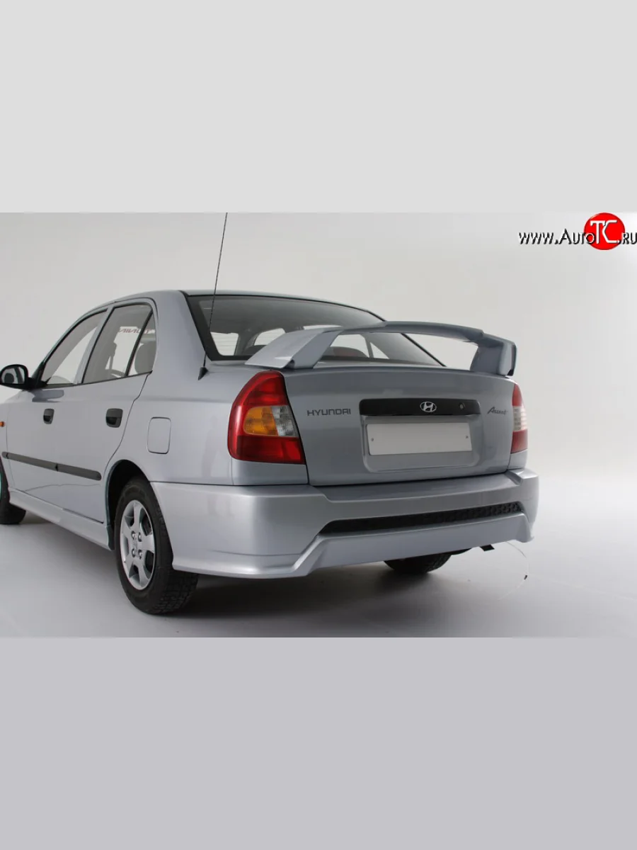 Задний бампер Классик Hyundai Accent 2 LC седан дорестайлинг (ТагАЗ) (1999-2012) (Неокрашенный)  в Самаре Самарской области