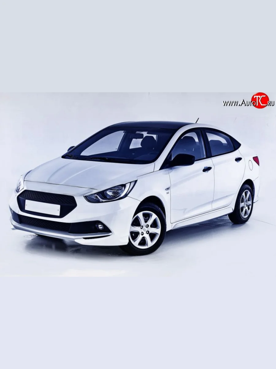 Передний бампер Sport Hyundai Solaris RBr седан дорестайлинг (2010-2014) (Неокрашенный)  в Керчи Республика Крым