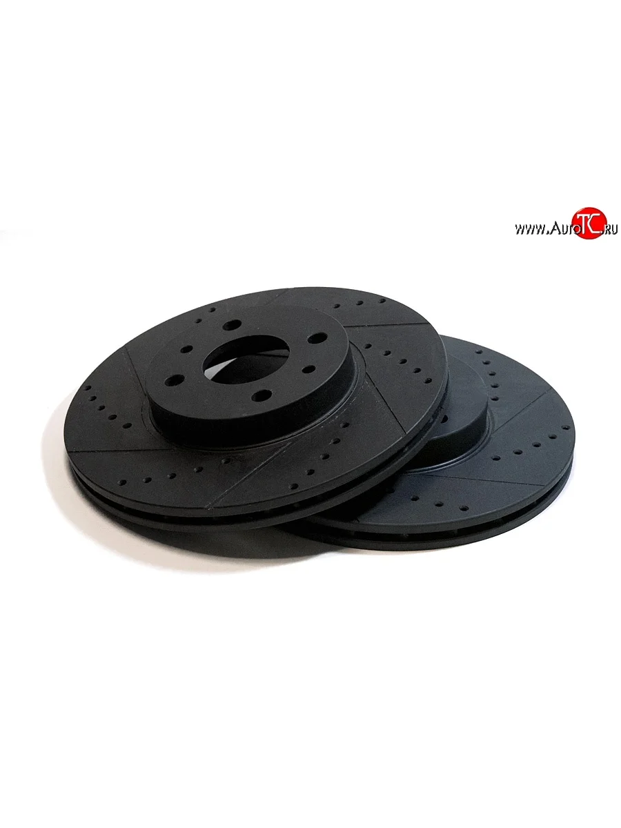 Комплект передних тормозных дисков Tornado (с перфорацией и проточками, 15 дюймов) Datsun on-DO седан дорестайлинг (2014-2019)  в Керчи Республика Крым