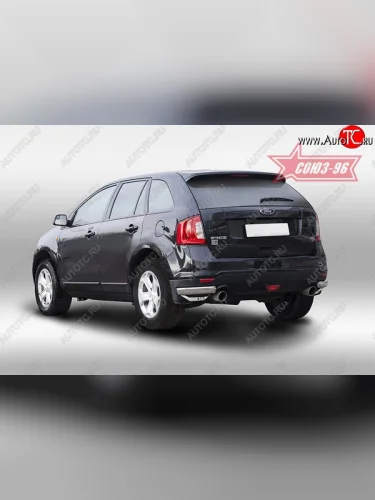 Защита заднего бампера из боковых уголков Souz-96 (d75х42) Ford Edge  CD539 (2015-2018) дорестайлинг