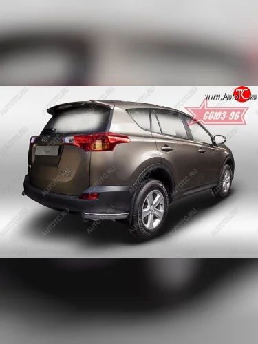 Защита заднего бампера из боковых уголков Souz-96 (d75x42) Toyota RAV4  XA40 (2012-2015) 5 дв. дорестайлинг