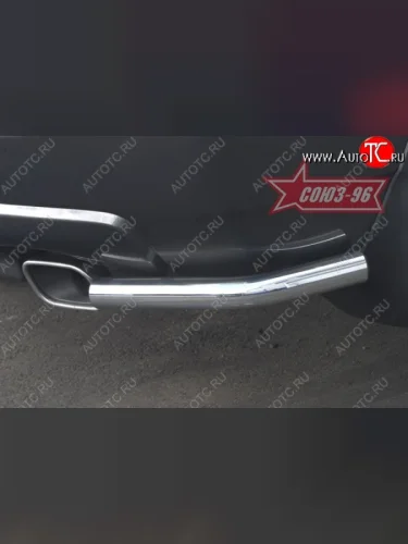 Защита заднего бампера из боковых уголков Souz-96 (d42) KIA Sportage  2 JE,KM (2004-2008) дорестайлинг