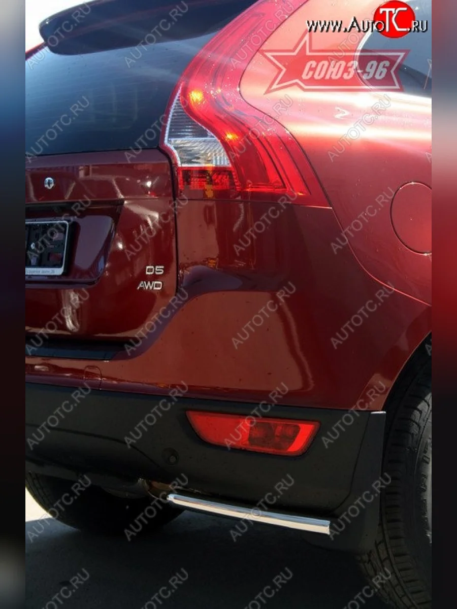 Защита заднего бампера из боковых уголков Souz-96 (d42) Volvo XC60  дорестайлинг (2008-2013)  в Самаре Самарской области