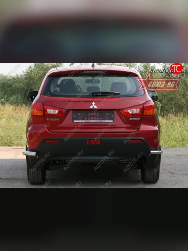Защита заднего бампера из боковых уголков Souz-96 (d42) Mitsubishi ASX дорестайлинг (2010-2012)