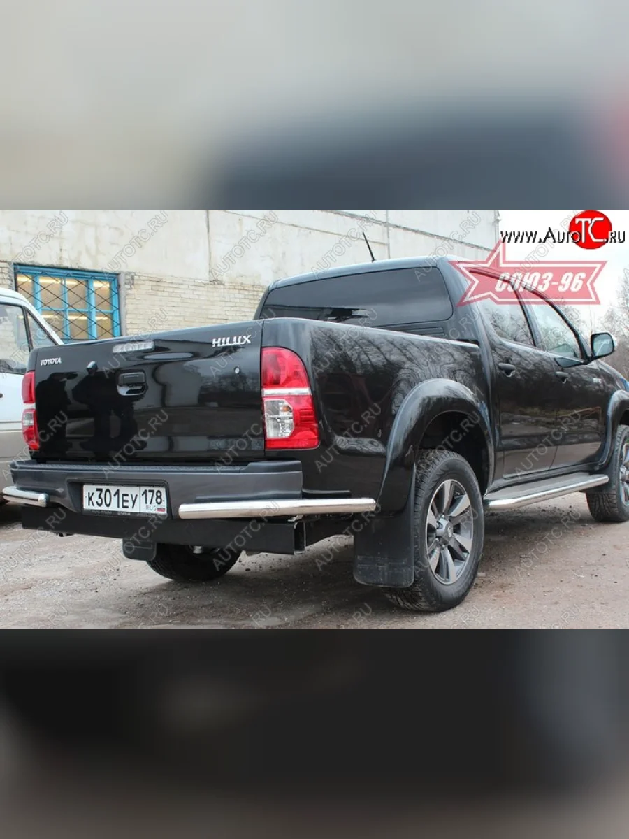 Защита заднего бампера из боковых уголков Souz-96 (d60)  Toyota Hilux (2008-2011) AN10,AN20  в Керчи Республика Крым