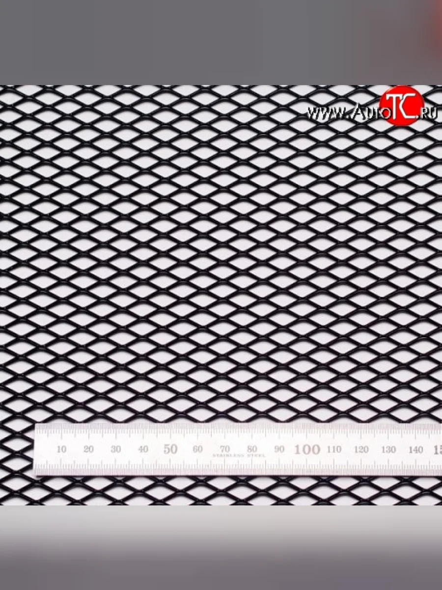 Алюминиевая чёрная сетка Ромб INFINITI QX4 JR50 рестайлинг (2000-2003) (100х25 см (ячейка 10 мм))