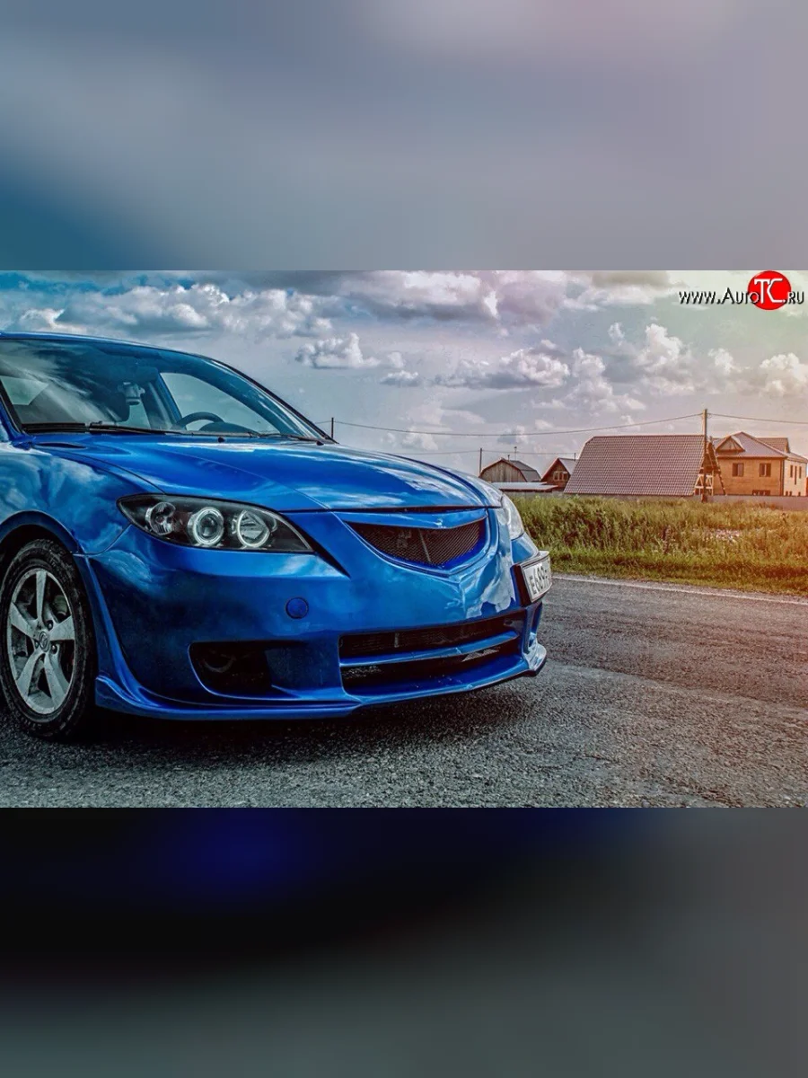 Передний бампер Mazda Speed Mazda 3/Axela BK дорестайлинг седан (2003-2006) (Неокрашенный)  в Перми Пермском крае