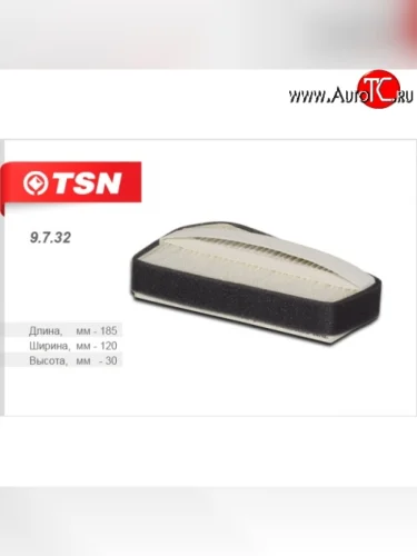 Салонный фильтр TSN Chevrolet Lanos ( T100,  T150,  седан) (1997-2017), Daewoo Sense  Т100 (1997-2008), ЗАЗ Chance ( седан,  хэтчбэк) (2009-2017), ЗАЗ Sens ( седан,  хэтчбэк) (2007-2017)