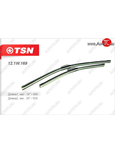 Щетка стеклоочистителя бескаркасная TSN (комплект 2 шт) Ford C-max  Mk1 - Focus ( 1,  2)