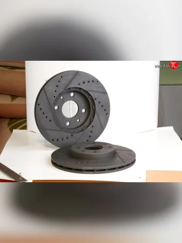 Комплект передних тормозных дисков Вектор с перфорацией и проточками (14 дюймов) Лада ВАЗ Приора 2171 универсал дорестайлинг  (2008-2014)