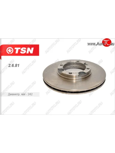 Диск тормозной (передний) TSN Hyundai Accent 2 LC седан дорестайлинг (ТагАЗ) (1999-2012)