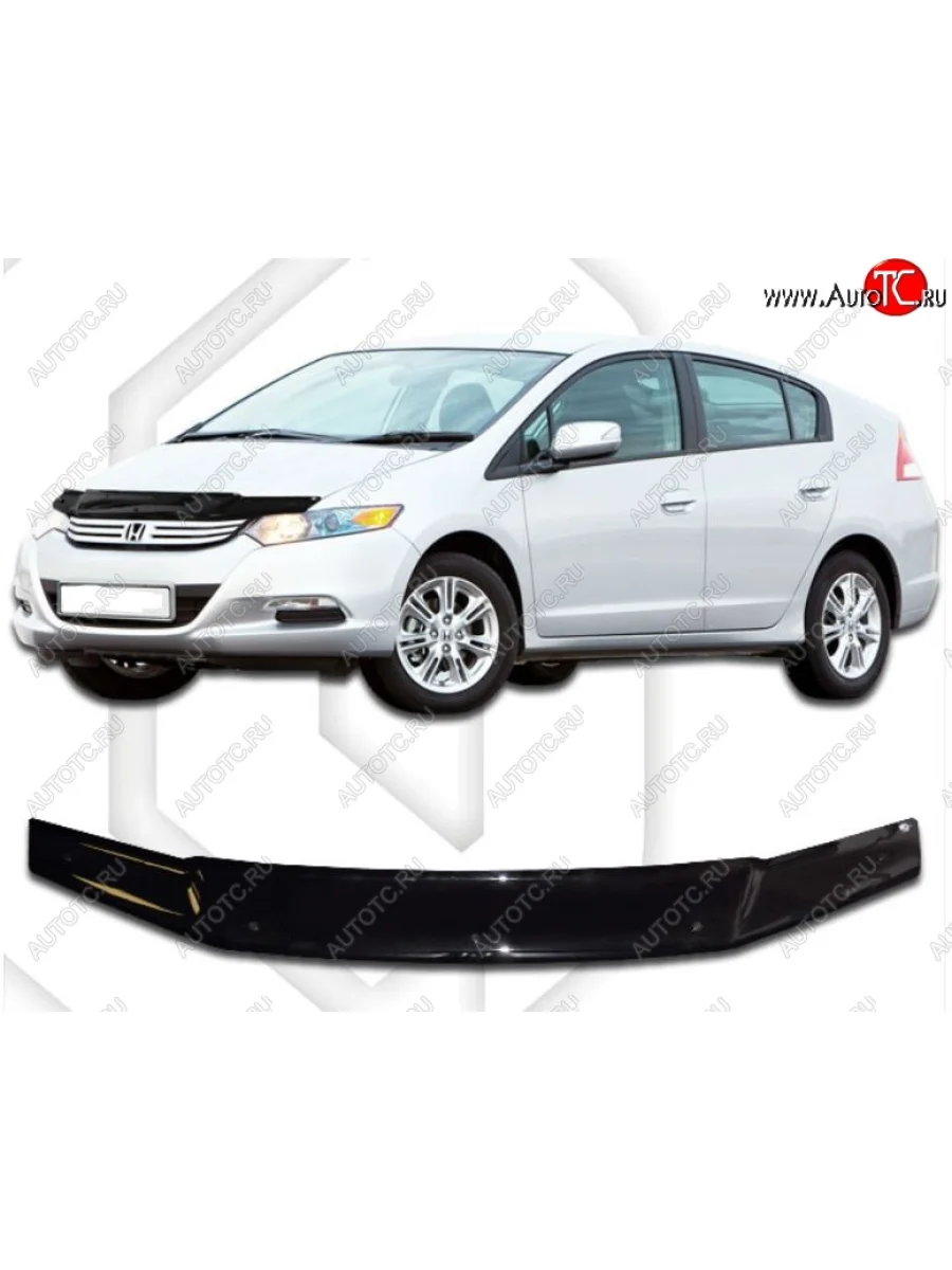 Дефлектор капота CA-Plastic Honda Insight ZE2 хэтчбэк 5 дв. дорестайлинг (2009-2011) (Classic черный, Без надписи)  в Перми Пермском крае