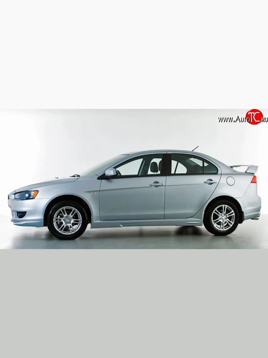 Пороги накладки Elegance Mitsubishi Lancer 10 CY седан дорестайлинг (2007-2010) (Неокрашенные)  в Керчи Республика Крым