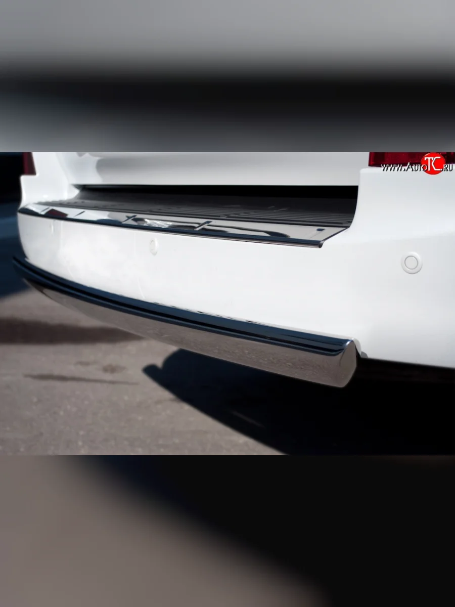 Защита заднего бампера (Ø75х42 мм, нержавейка) Russtal Lexus LX570 J200 дорестайлинг (2007-2012)  с доставкой в г. Керчь