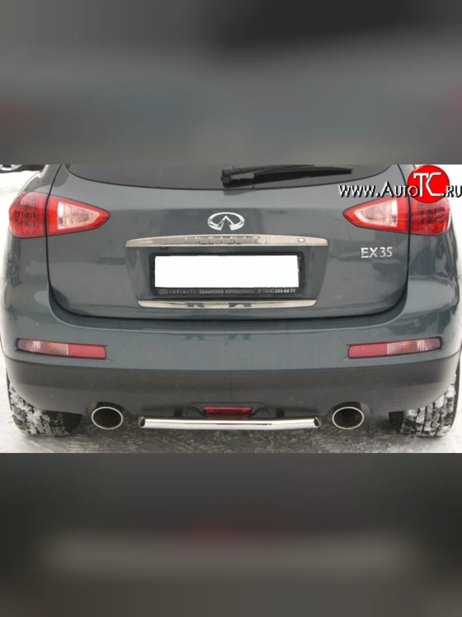 Защита заднего бампера (Ø42 мм, нержавейка) SLITKOFF INFINITI EX35 J50 (2007-2013)  в Воронеже Воронежской области