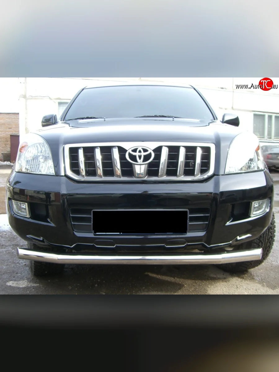 Одинарная защита переднего бампера SLITKOFF диаметром 76 мм на Toyota Land Cruiser 120 Toyota Land Cruiser Prado J120 (2002-2009)  в Самаре Самарской области