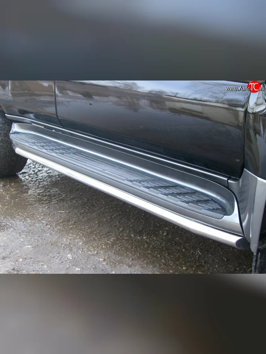 Защита порогов Toyota Land Cruiser 120 Toyota Land Cruiser Prado J120 (2002-2009) (Защита порогов с со скосами на торцах (вариант 1))  в Самаре Самарской области