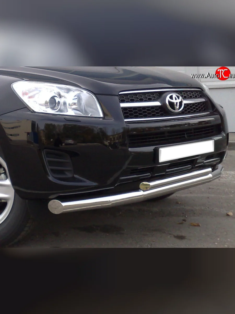 Защита переднего бампера (2 трубыØ76 и 42 мм, нержавейка) SLITKOFF Toyota RAV4 XA30 5 дв. 1-ый рестайлинг (2008-2010)  в Керчи Республика Крым