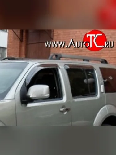 Комплект дефлекторов окон (ветровиков) 4 шт. Russtal Nissan Pathfinder R51 рестайлинг (2009-2014)