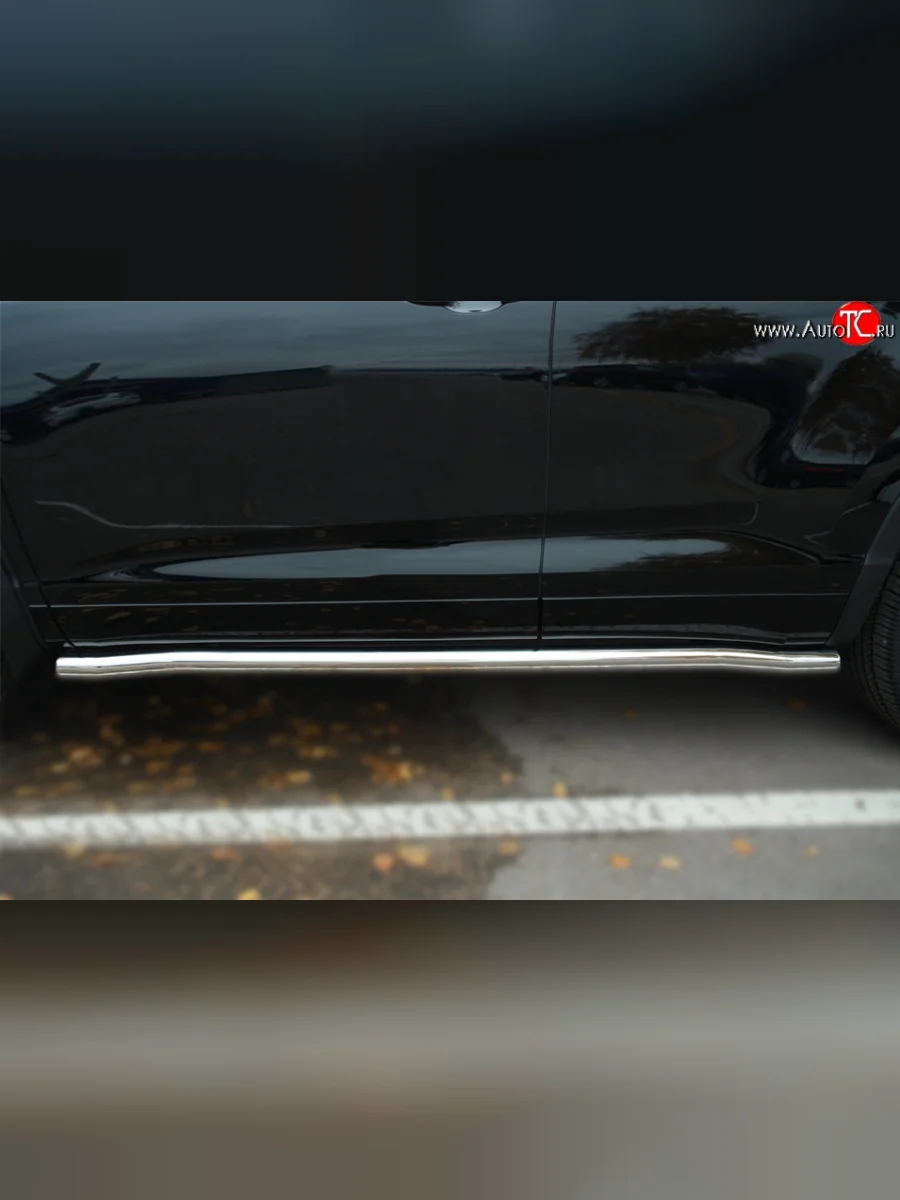 Защита порогов из круглой трубы диаметром 63 мм SLITKOFF Toyota Highlander XU50 дорестайлинг (2013-2017)  в Самаре Самарской области