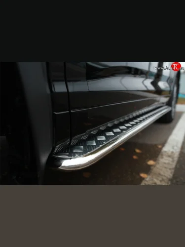 Широкая защита порогов SLITKOFF Toyota Highlander  XU50 (2013-2017) дорестайлинг