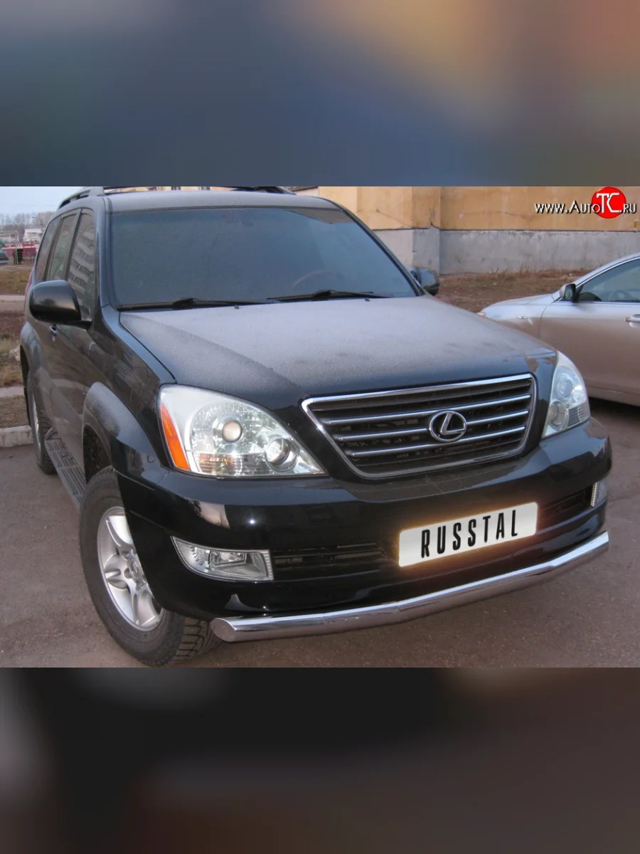 Одинарная защита переднего бампера SLITKOFF 76 мм Lexus GX470 J120 дорестайлинг (2002-2007)  в Керчи Республика Крым