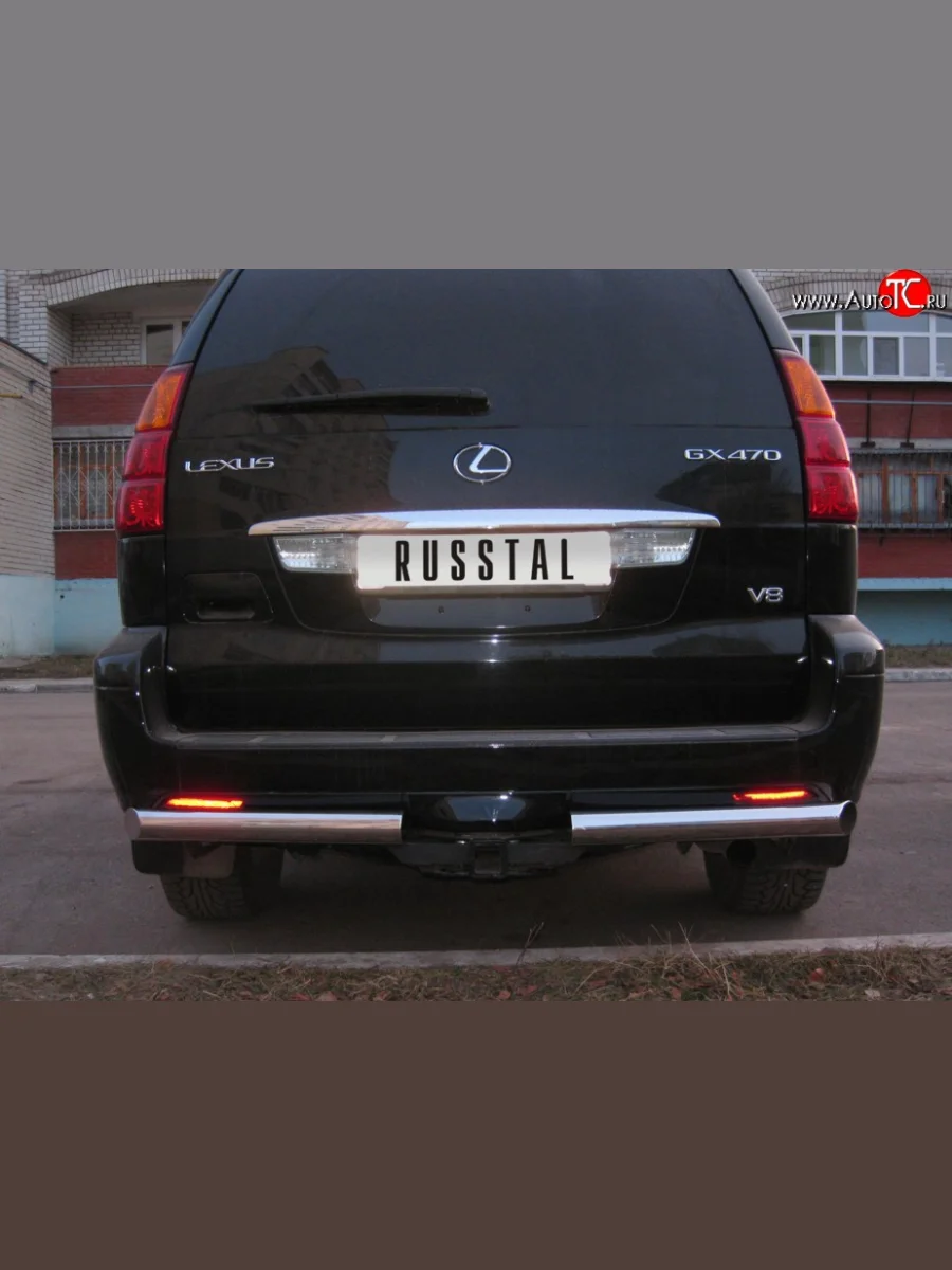 Защита заднего бампера (Ø70 мм, нержавейка) SLITKOFF Lexus GX470 J120 дорестайлинг (2002-2007)  в Самаре Самарской области