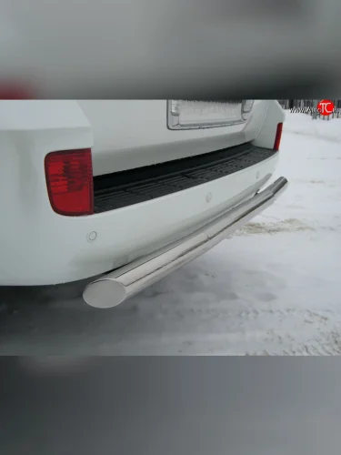 Защита заднего бампера (Ø76 мм, нержавейка) SLITKOFF Lexus LX570  J200 (2007-2012) дорестайлинг