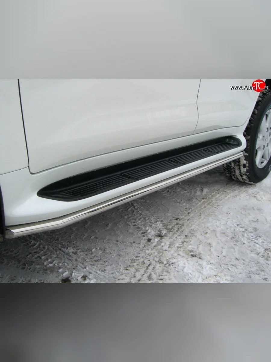 Защита порогов Russtal Lexus LX570 J200 дорестайлинг (2007-2012) (Защита порогов с со скосами на торцах (вариант 1))  в Керчи Республика Крым